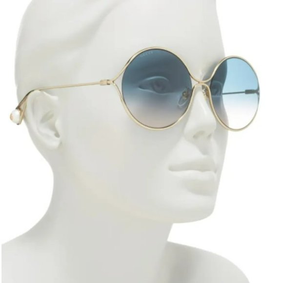 GUCCI GG0253S ROUND SUNGLASSES w/PEARL DETAIL - Picture 2 of 8